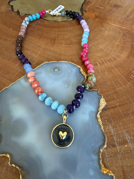 Gems by SJ Black Heart Necklace