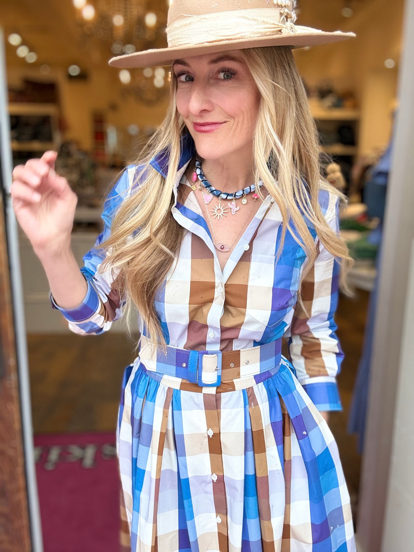 Sara Roka Plaid Dress