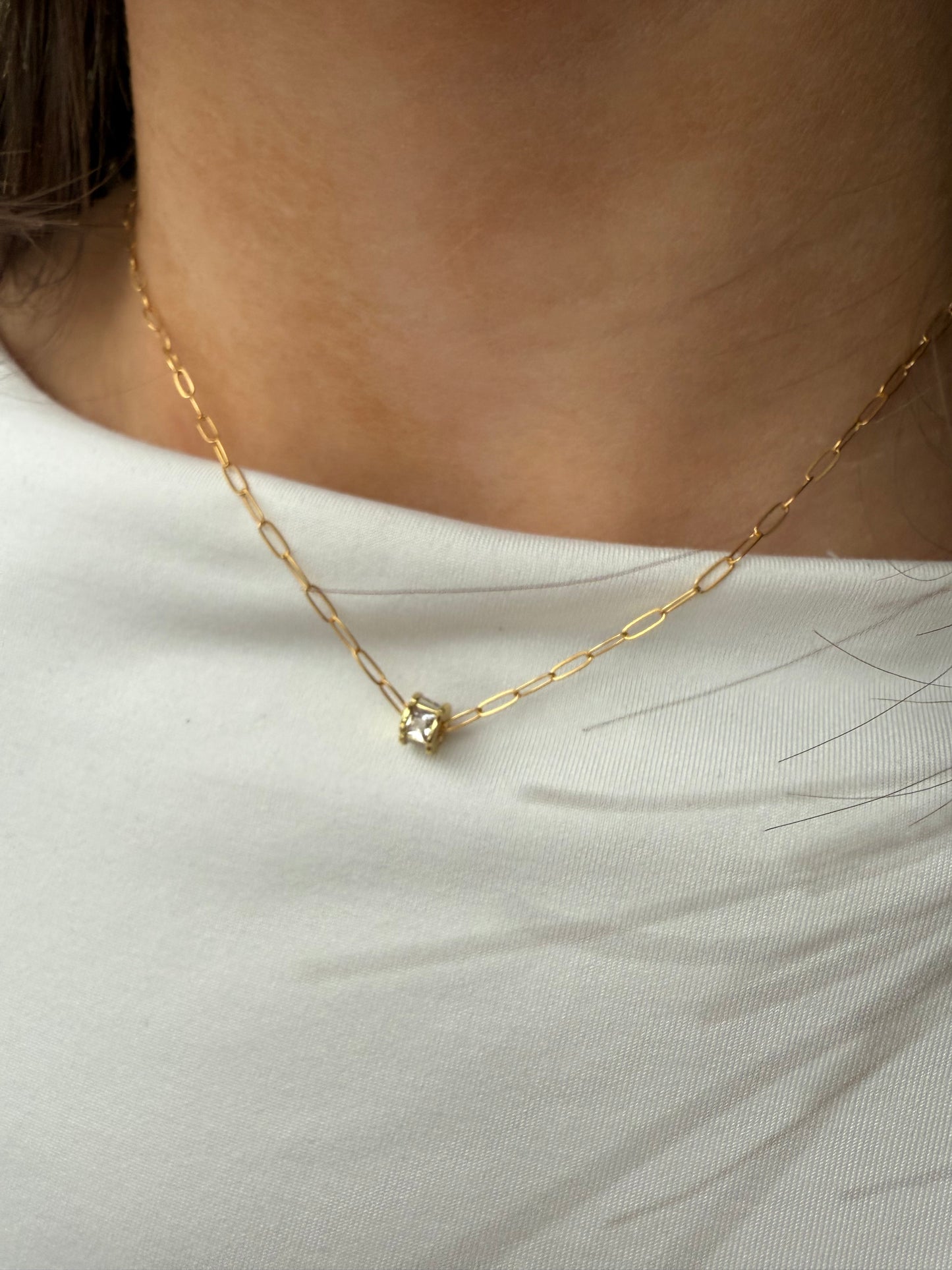 Ruby & Violet CZ Rondelle Bead Necklace