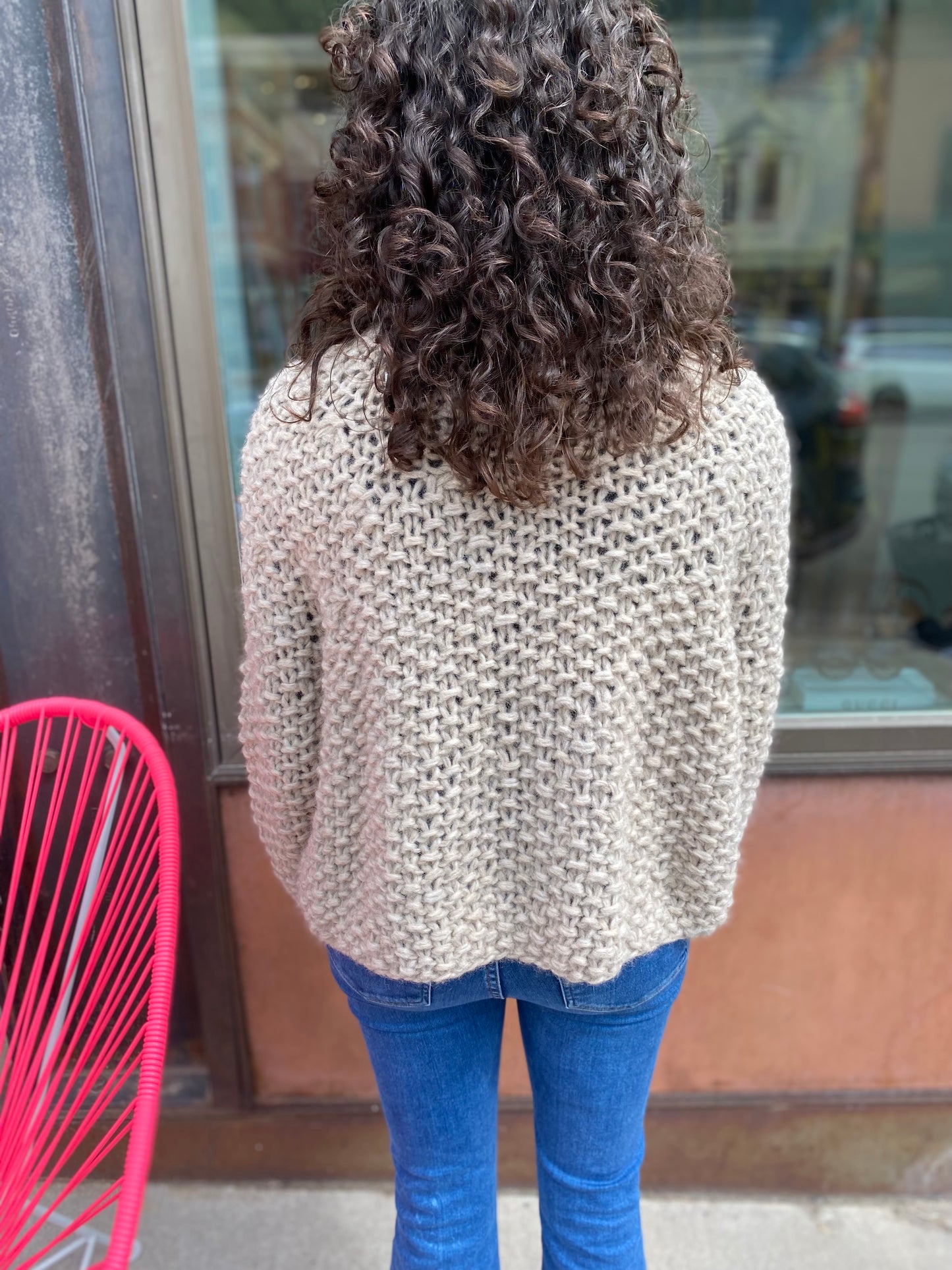 Maiami Pearl Stitch Mock Sweater