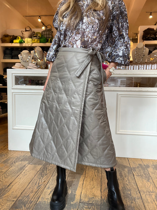 Ganni Shiny Quilt Midi Skirt