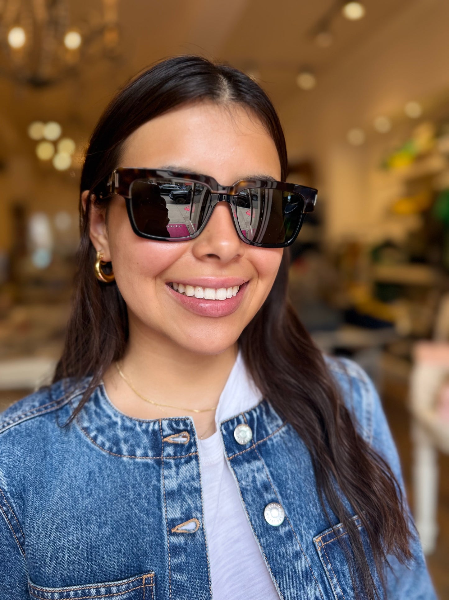 YSL Unisex Tortoise Sunglasses