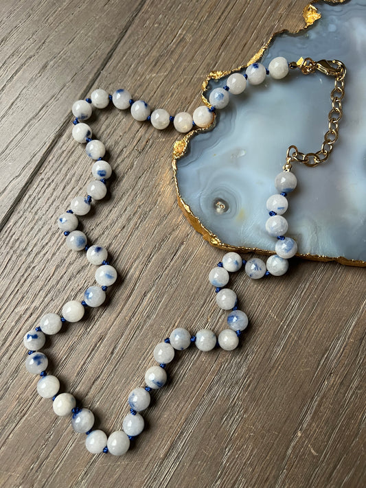 Cristina V Blue Marble Dk Blue Color Pop Necklace