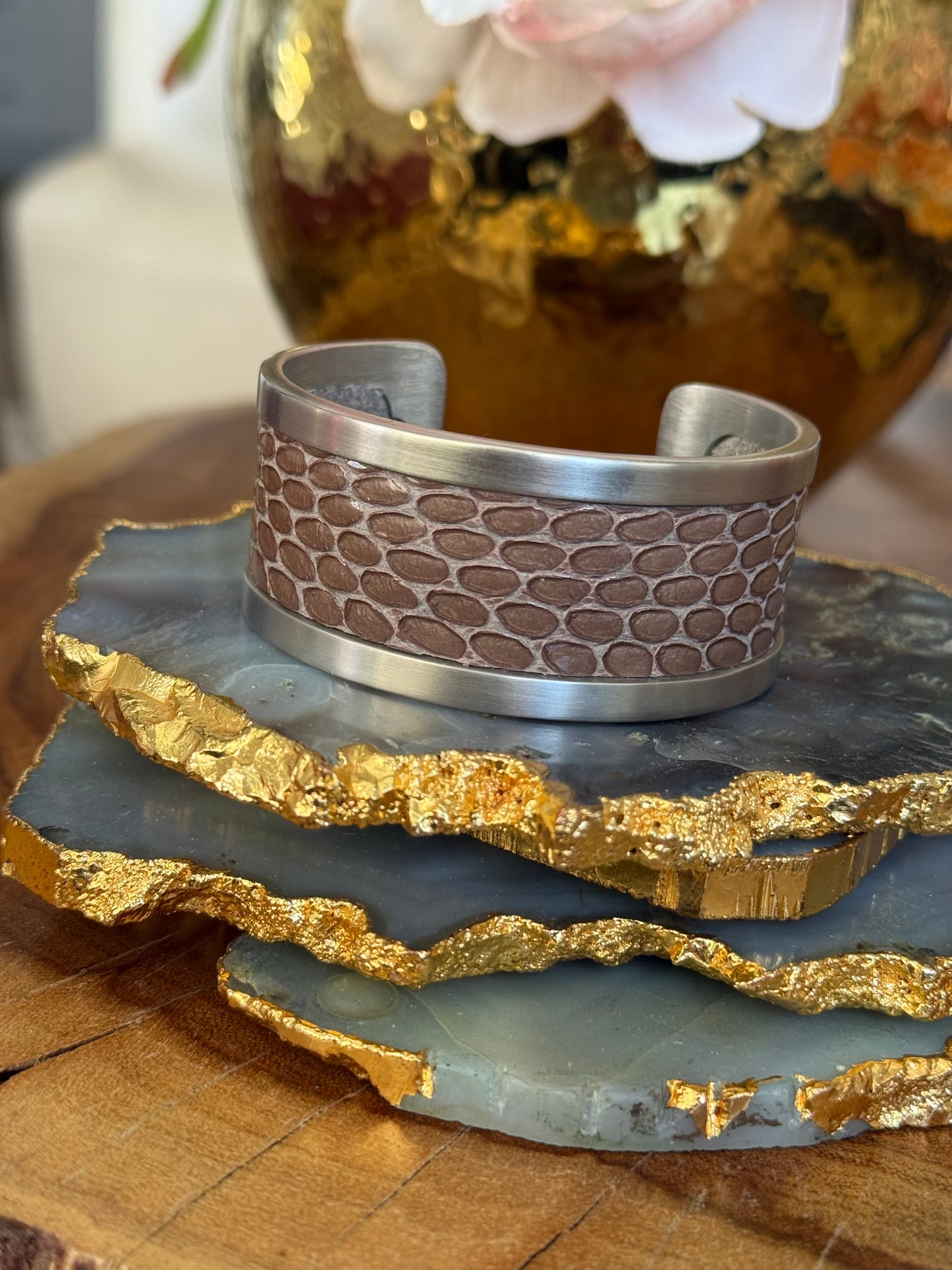 Hyde Forty-seven Medium Rhodium Plated Brushed Bracelet