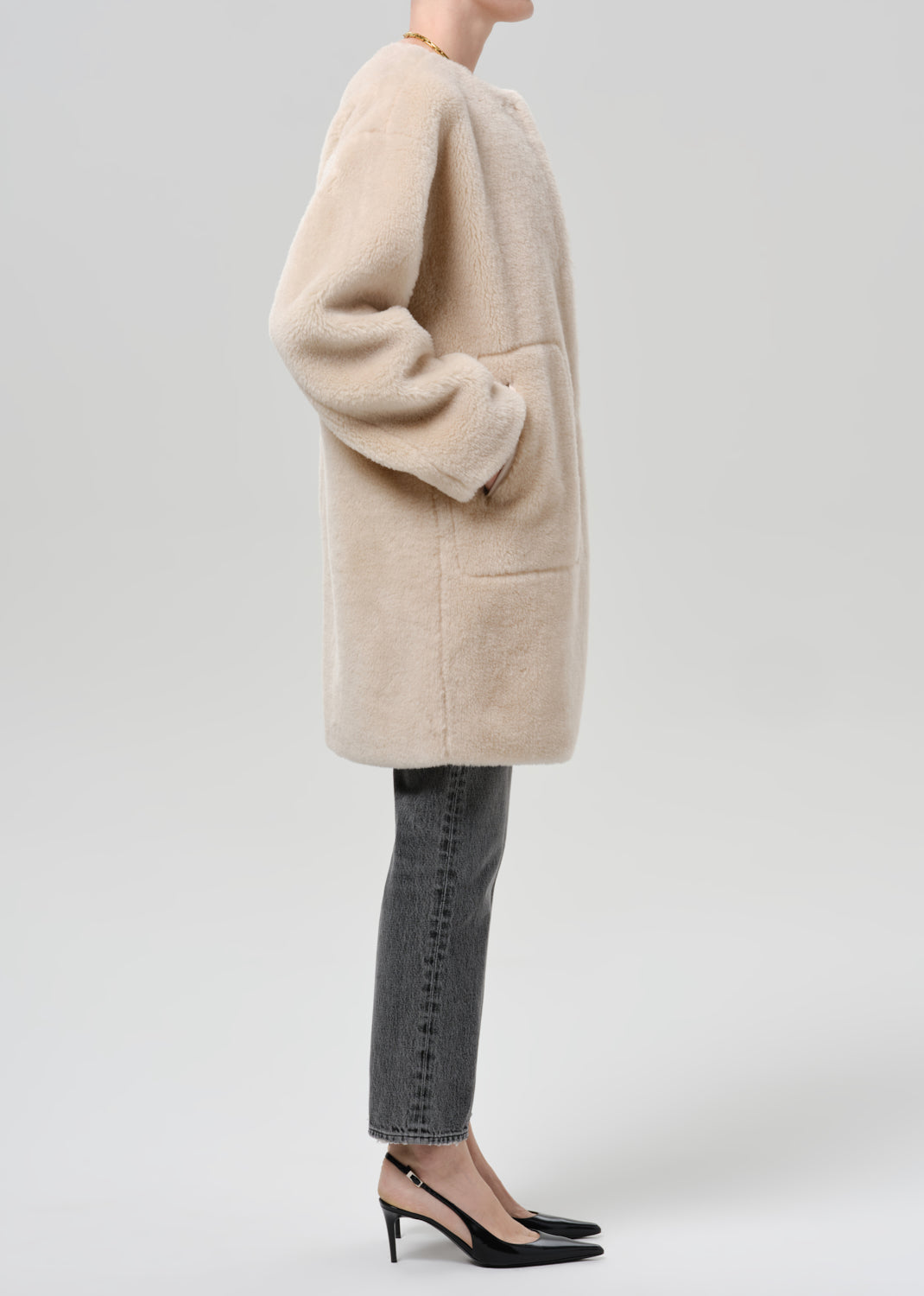 Citizens of Humanity Martina Long Sherpa Coat in Cozy Cream, alternate view