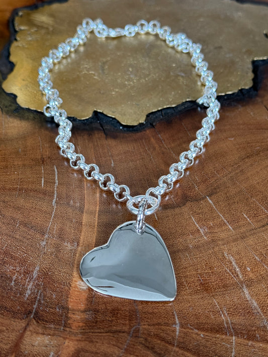 Lauren Amble Silver Heart Rolo Chain