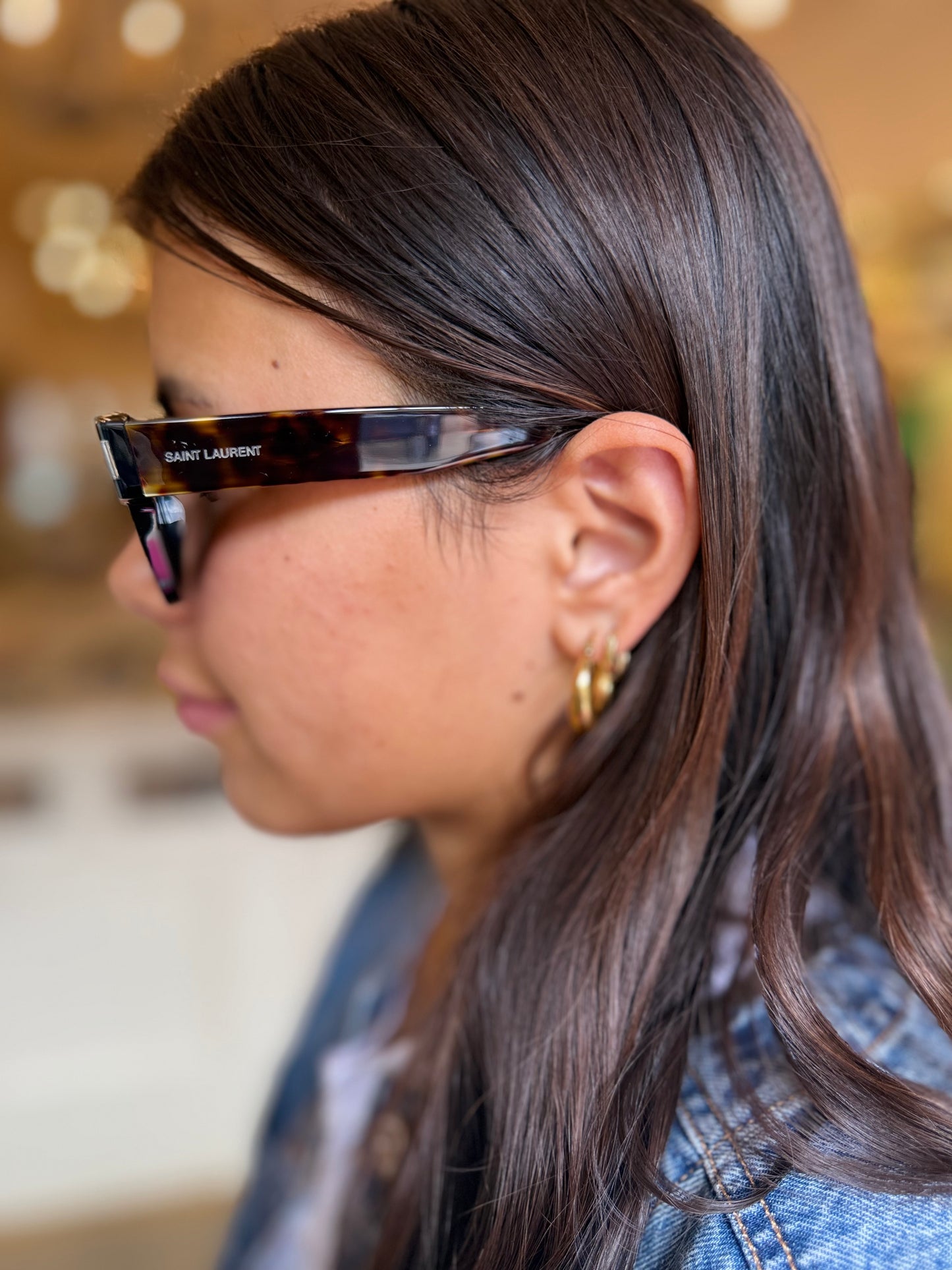 YSL Unisex Tortoise Sunglasses