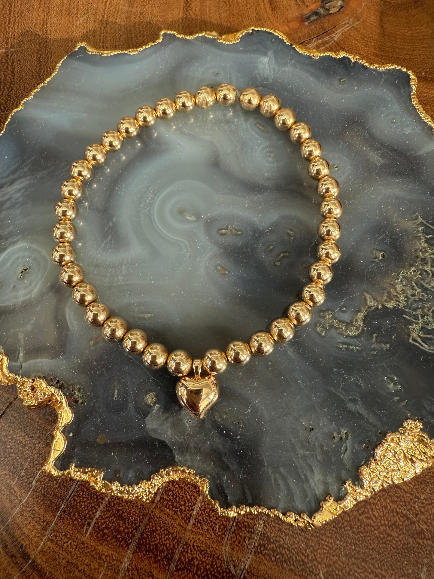 Ruby & Violet Gold Heart Braclet