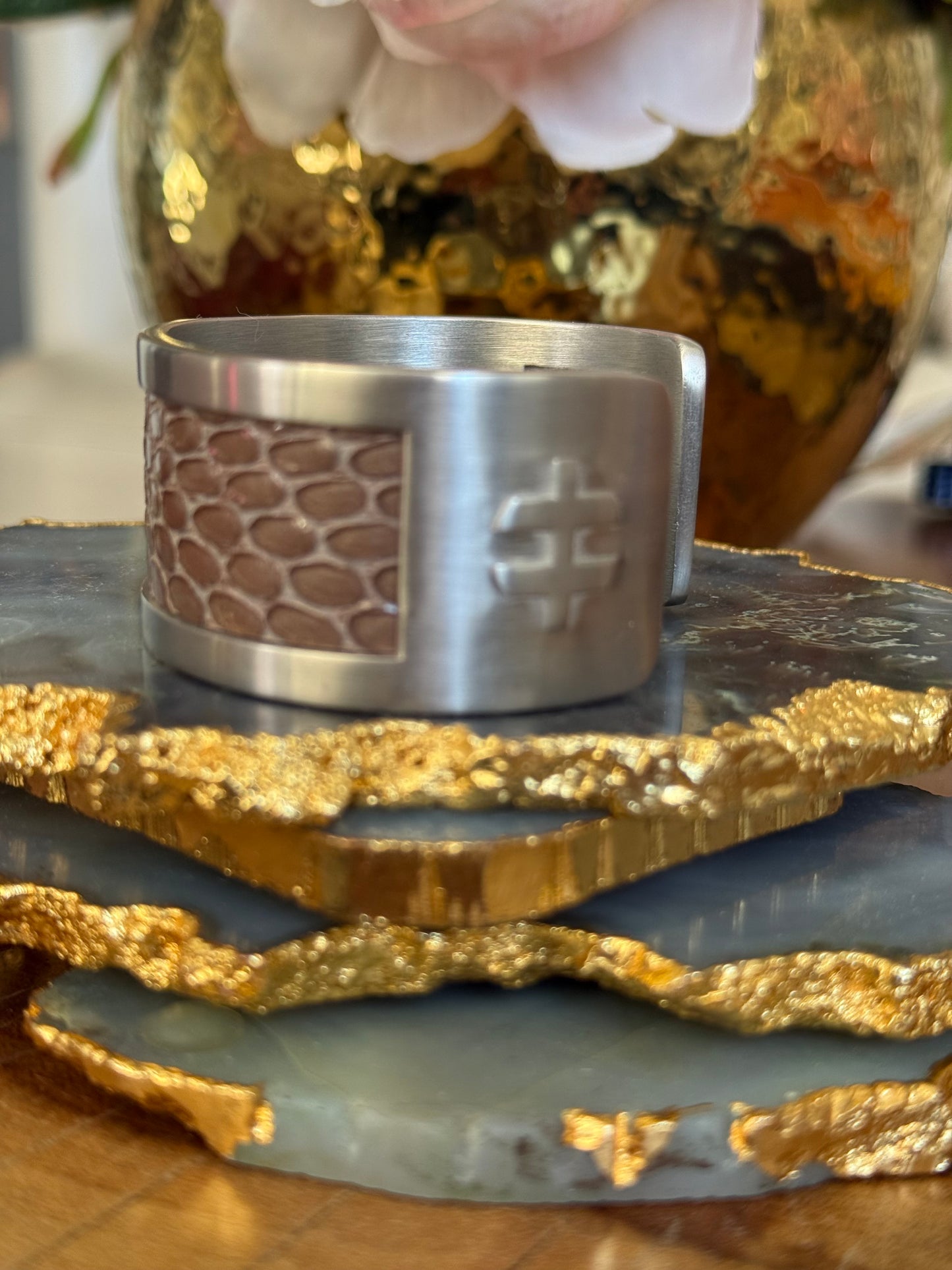 Hyde Forty-seven Medium Rhodium Plated Brushed Bracelet