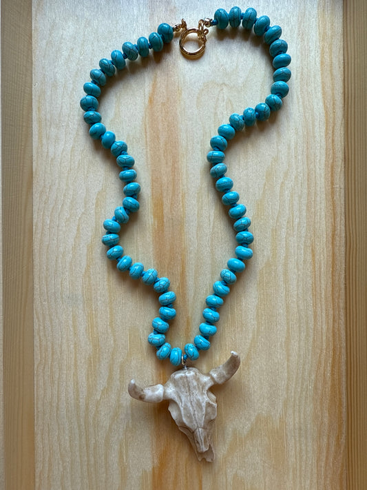 Gems by SJ Turq Steer Head Necklace