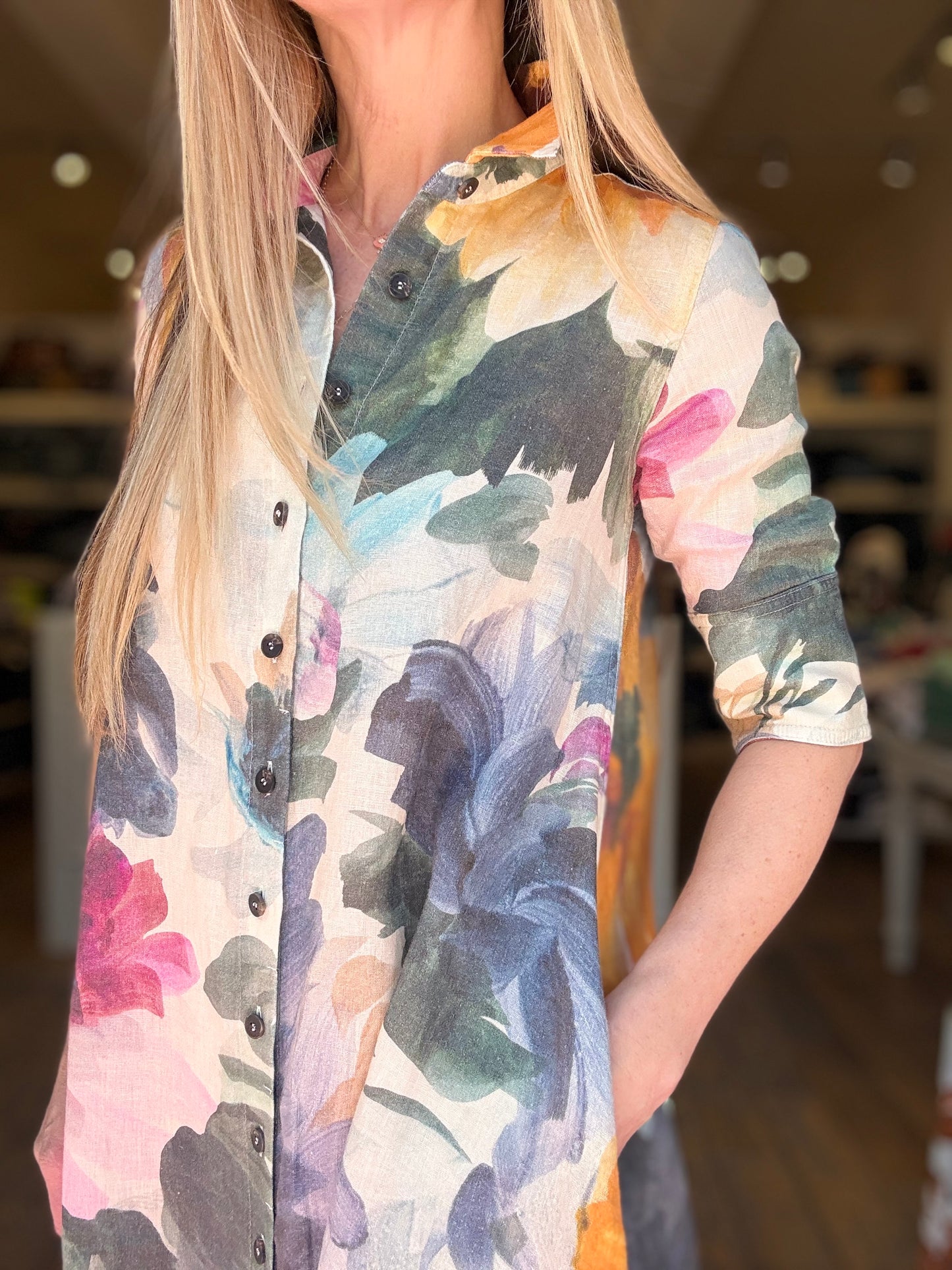 Hannes Floral Shirt Dress