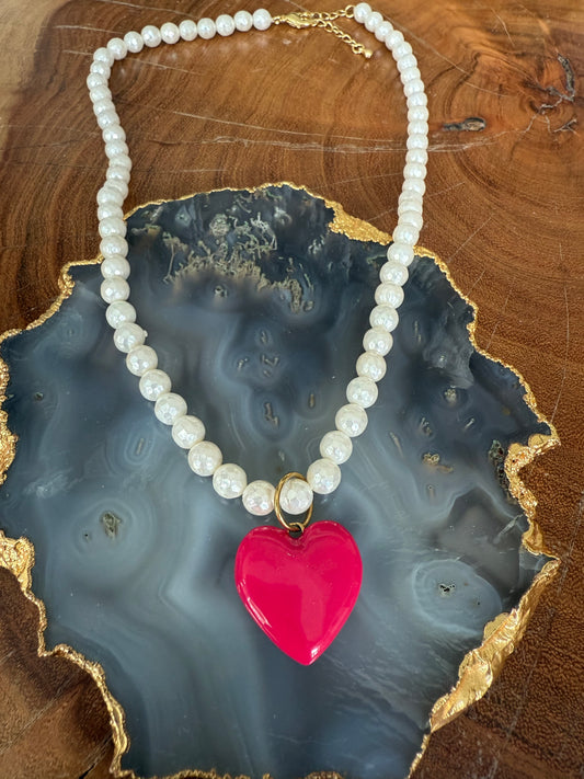 Lauren Amble Heart Pearl Necklace