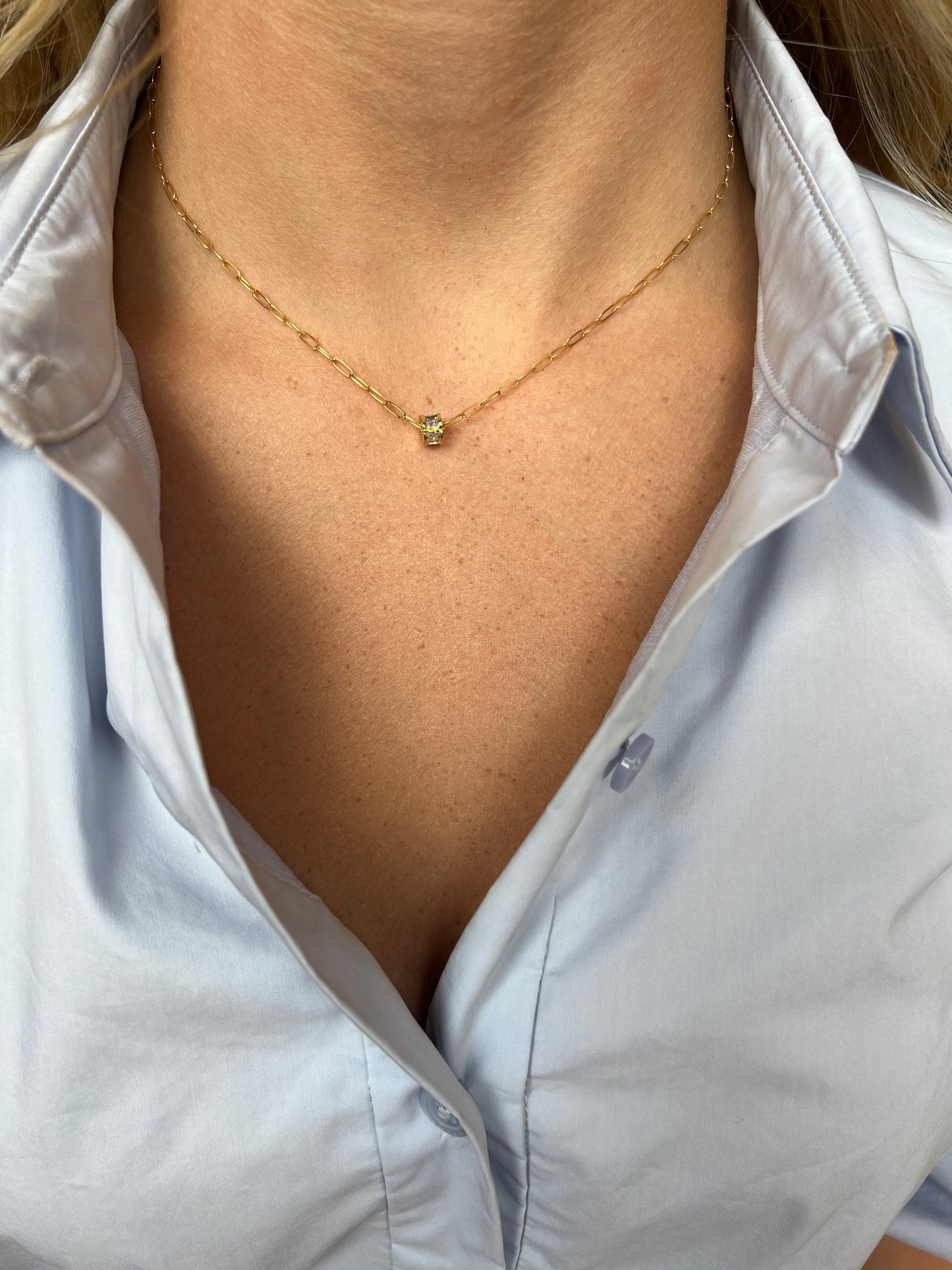 Ruby & Violet Pave CZ Rondelle Necklace