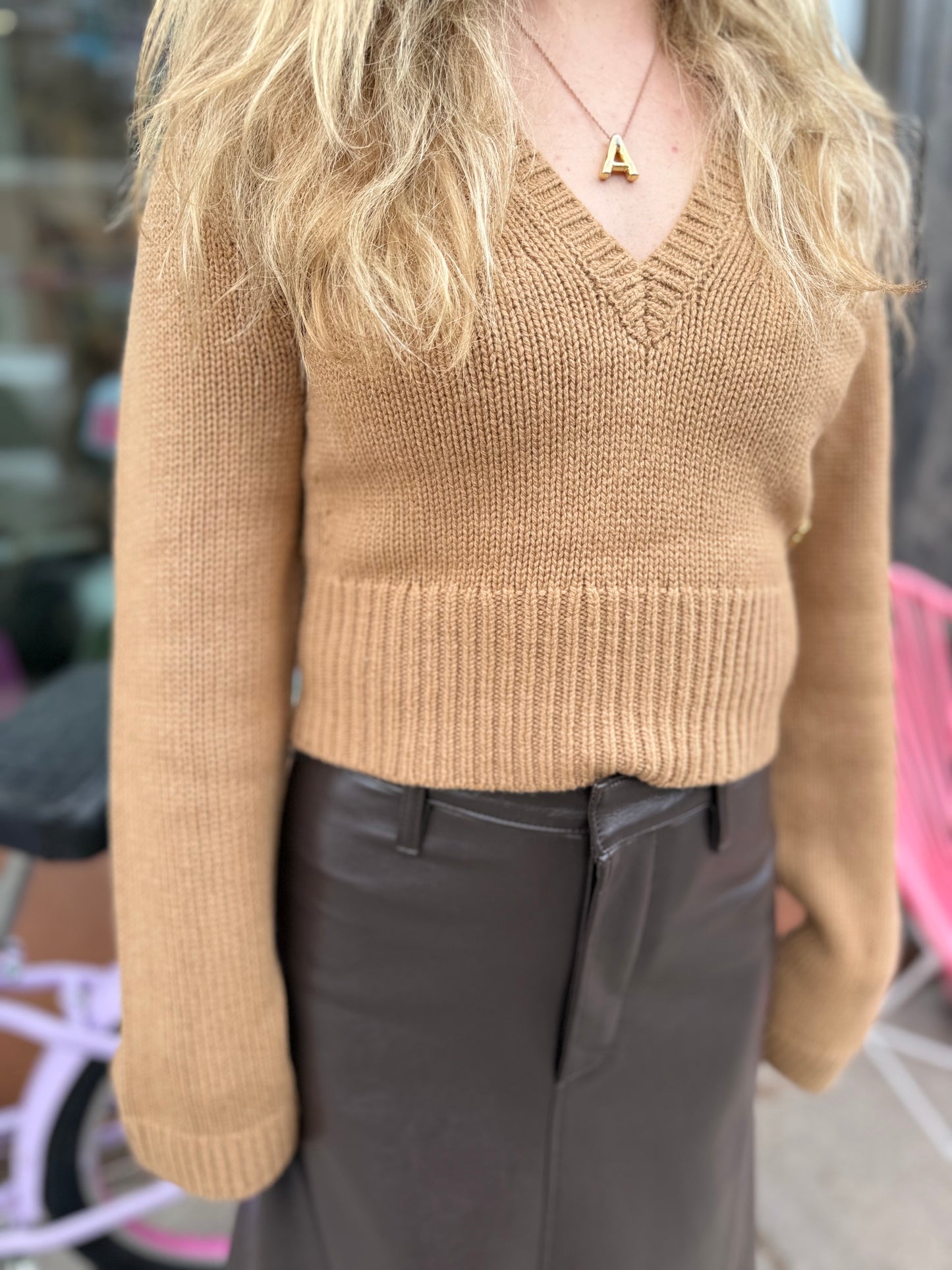 GANNI Deep V Sweater