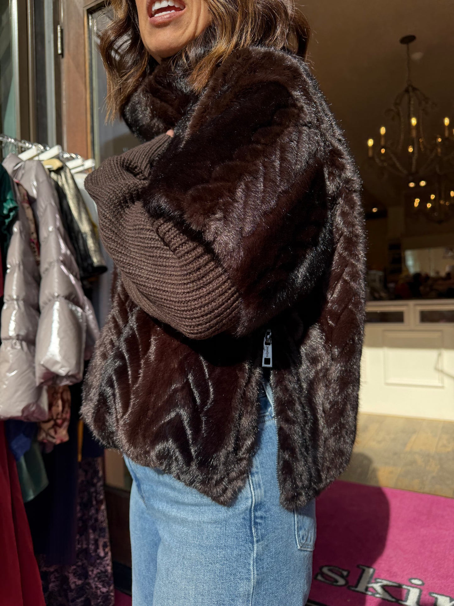 Jocelyn Furry Knit Pullover