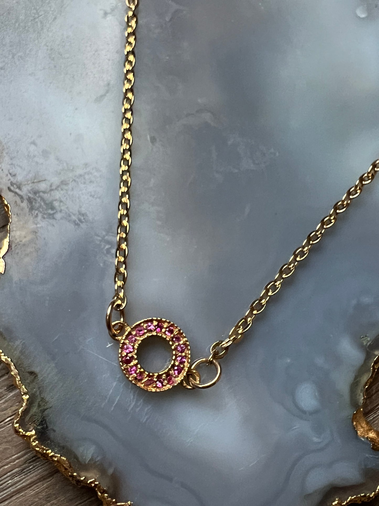 Cristina V Pink Circle Necklace