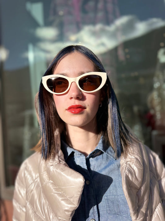 YSL Ivory Oval Cat Eye Sunglasses