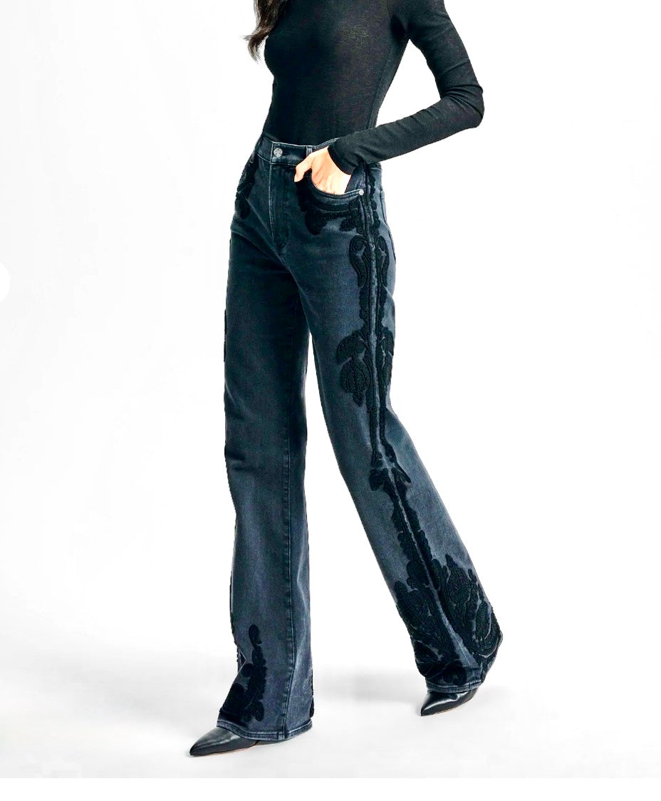 VB Crosbie Embroidered HR Wide Leg