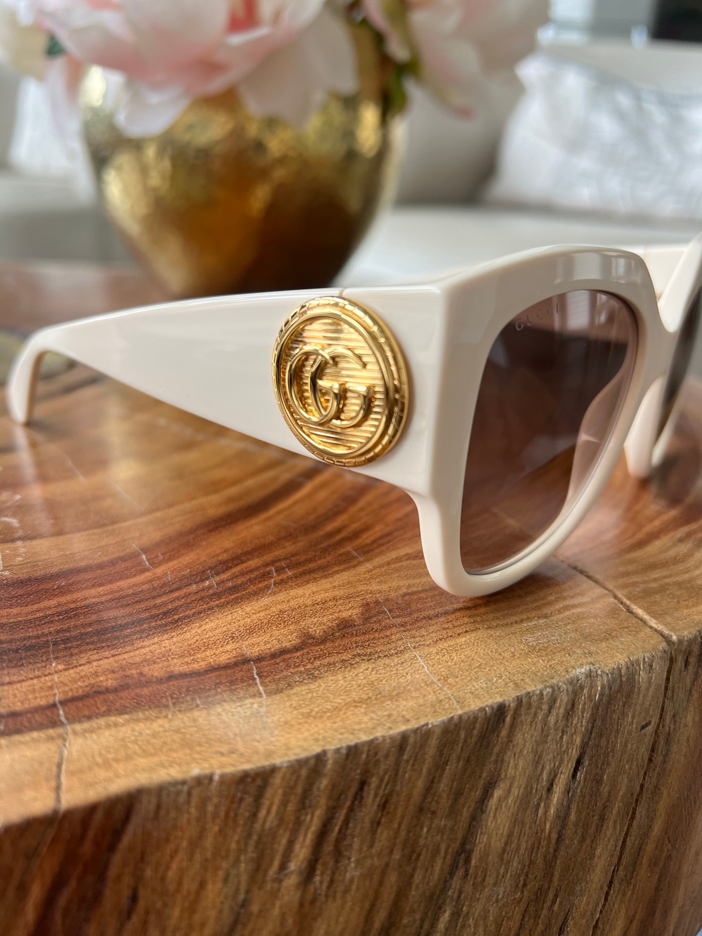 Gucci Large Ivory Sunglasses