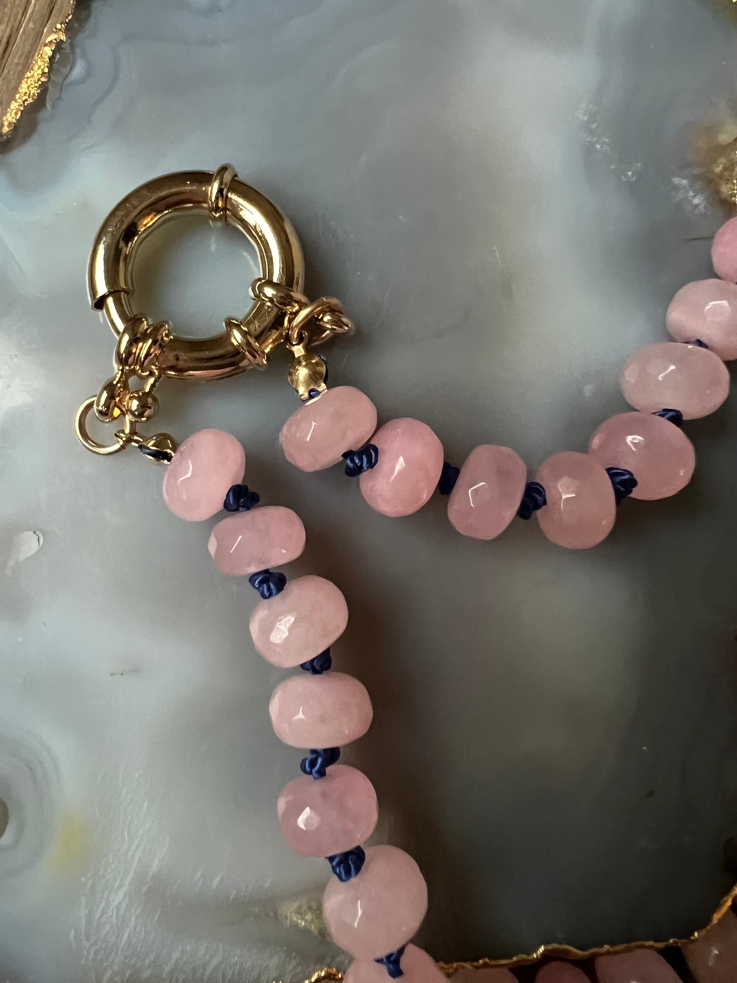Cristina V Pink Blue Lifesaver Clasp Necklace