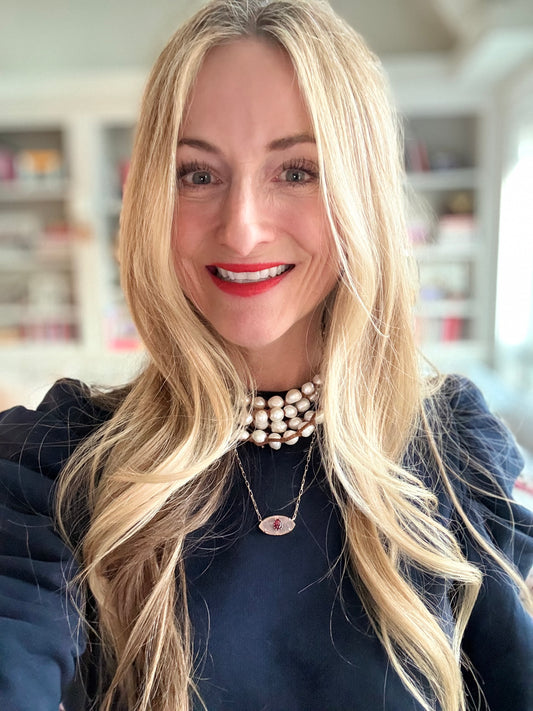 Tess Extra Long Medium White Pearls