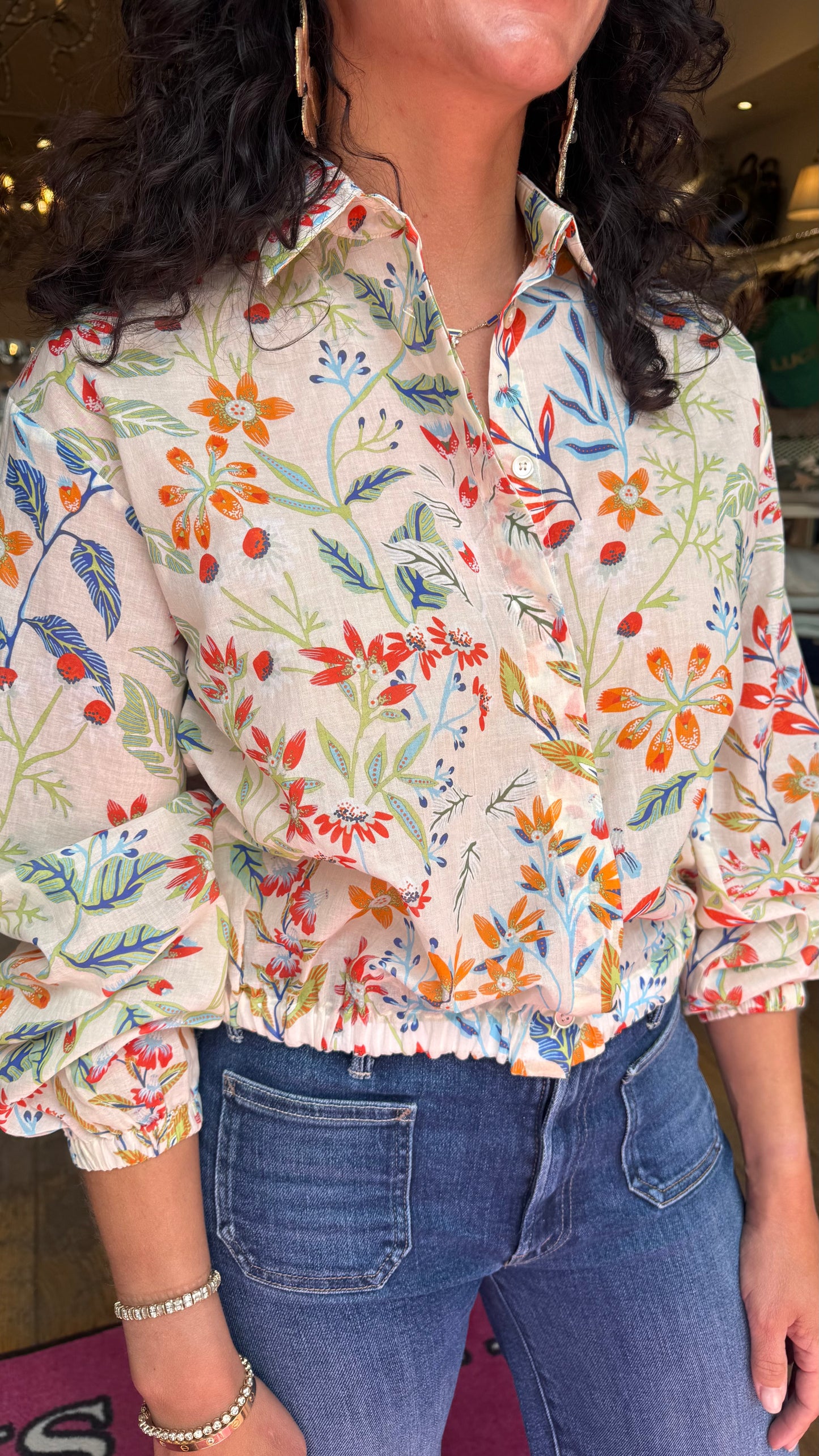 Caliban Floral Blouse