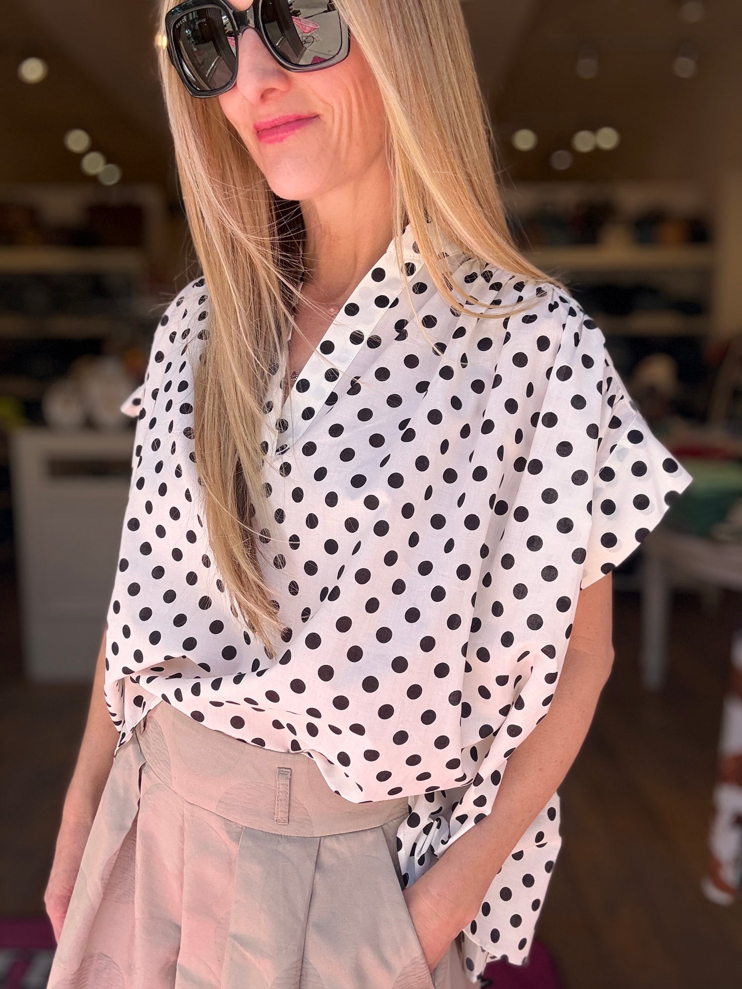 Hannes Polka Dot Top