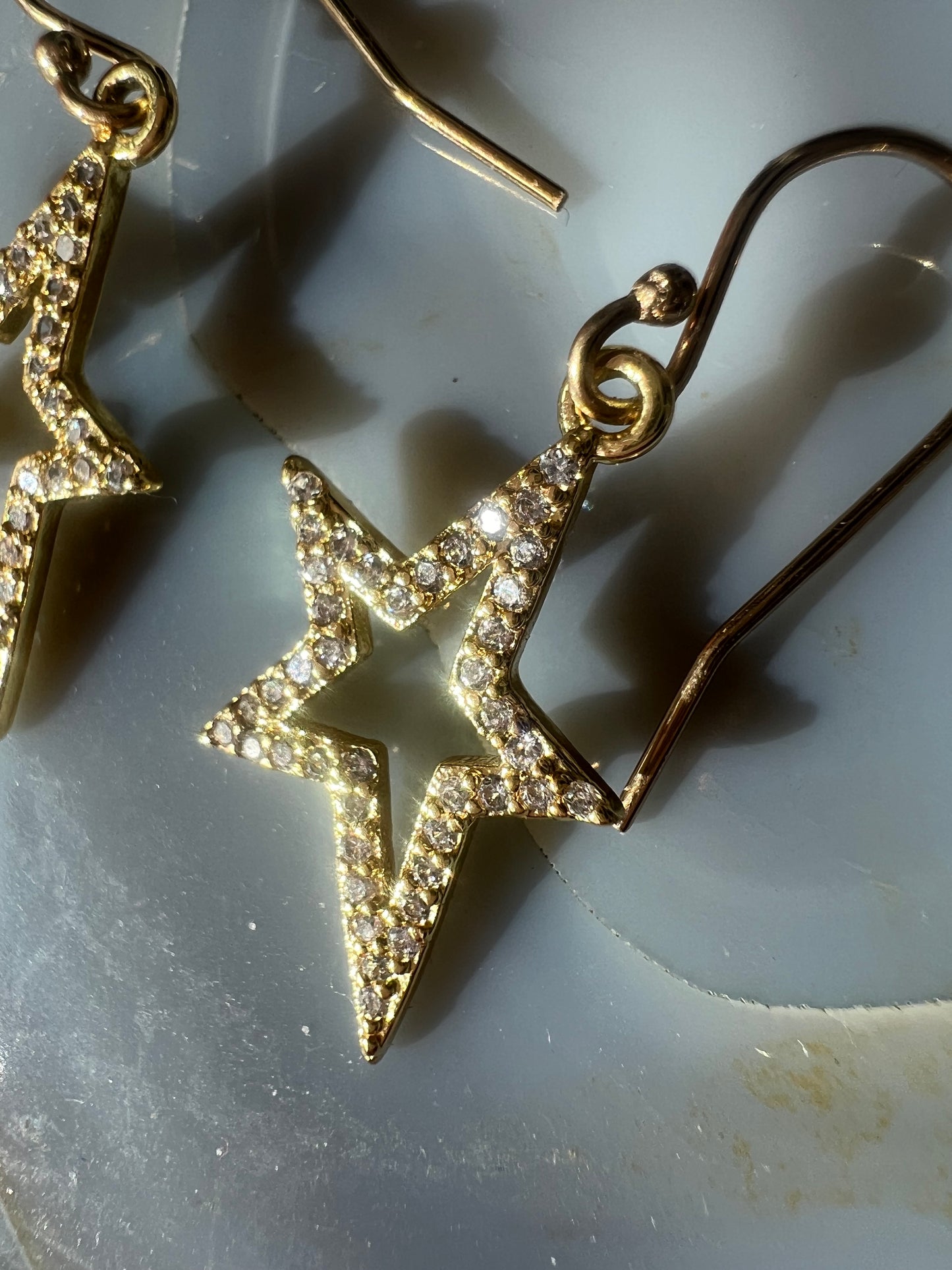 Ruby & Violet Open Pave Star Earrings