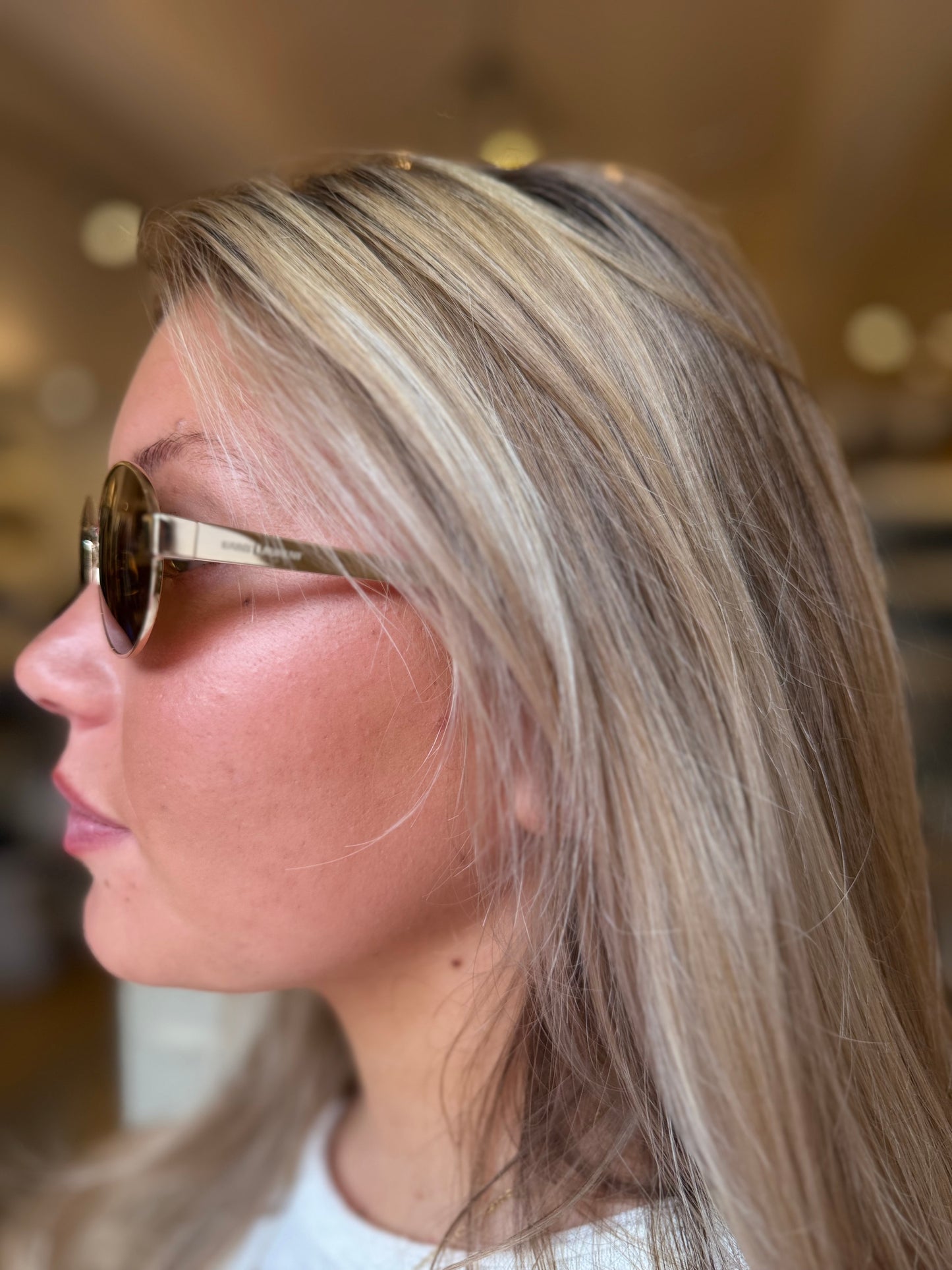 YSL Brown Round Sunglasses