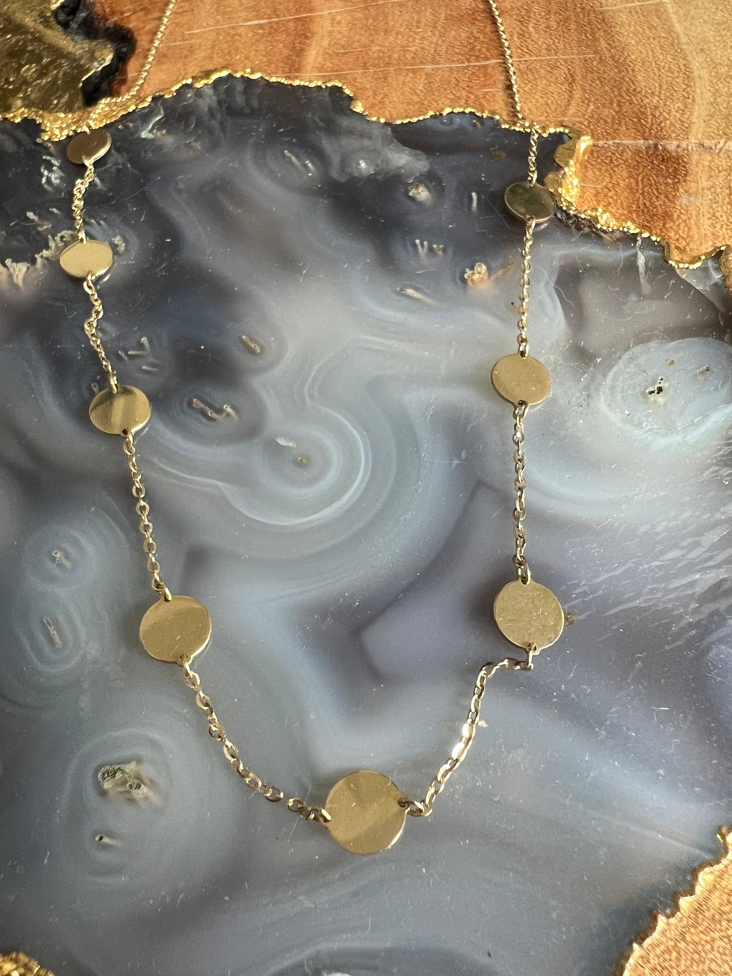 Erin Wachs Circle Enamel Gold Necklace