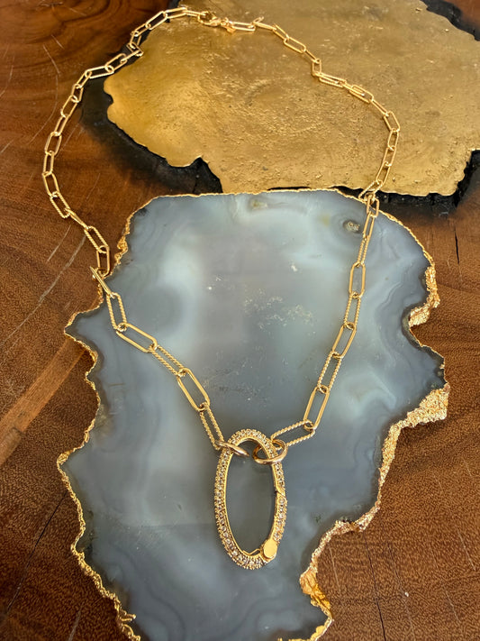 Cristina V 24" Pave Oval Connector Necklace