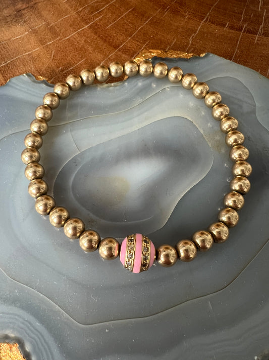 Ruby & Violet Pink Ball Bracelet