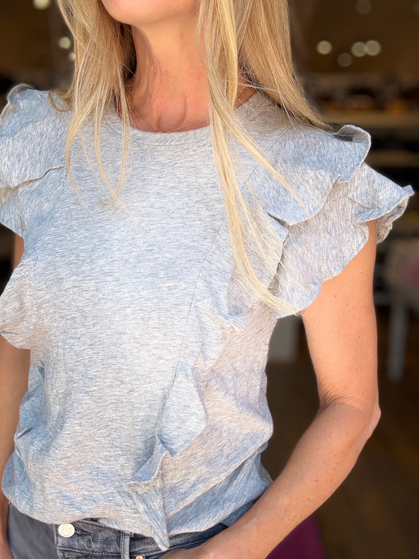 Veronica Beard Bea Ruffle Tee