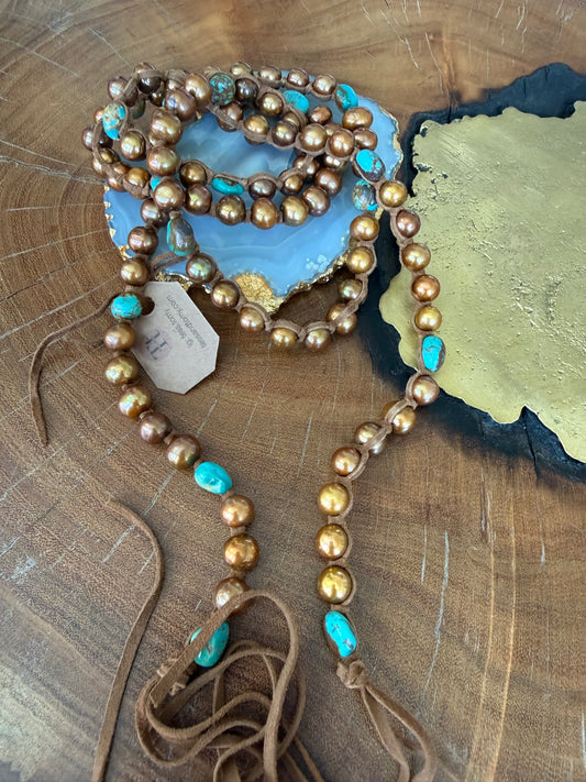 Tess Copper Pearls and Turquoise