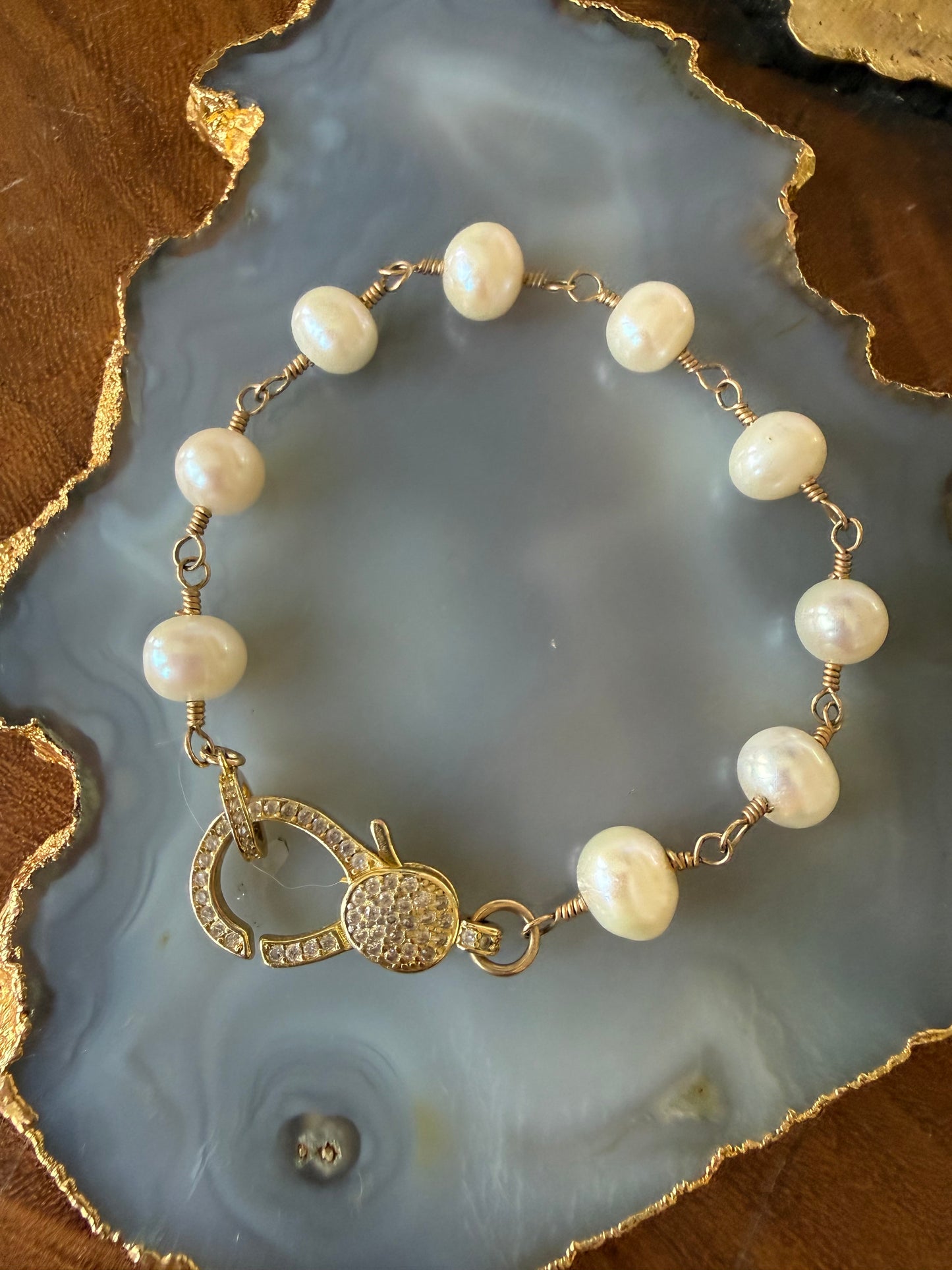 Ruby & Violet Pearl Link Bracelet