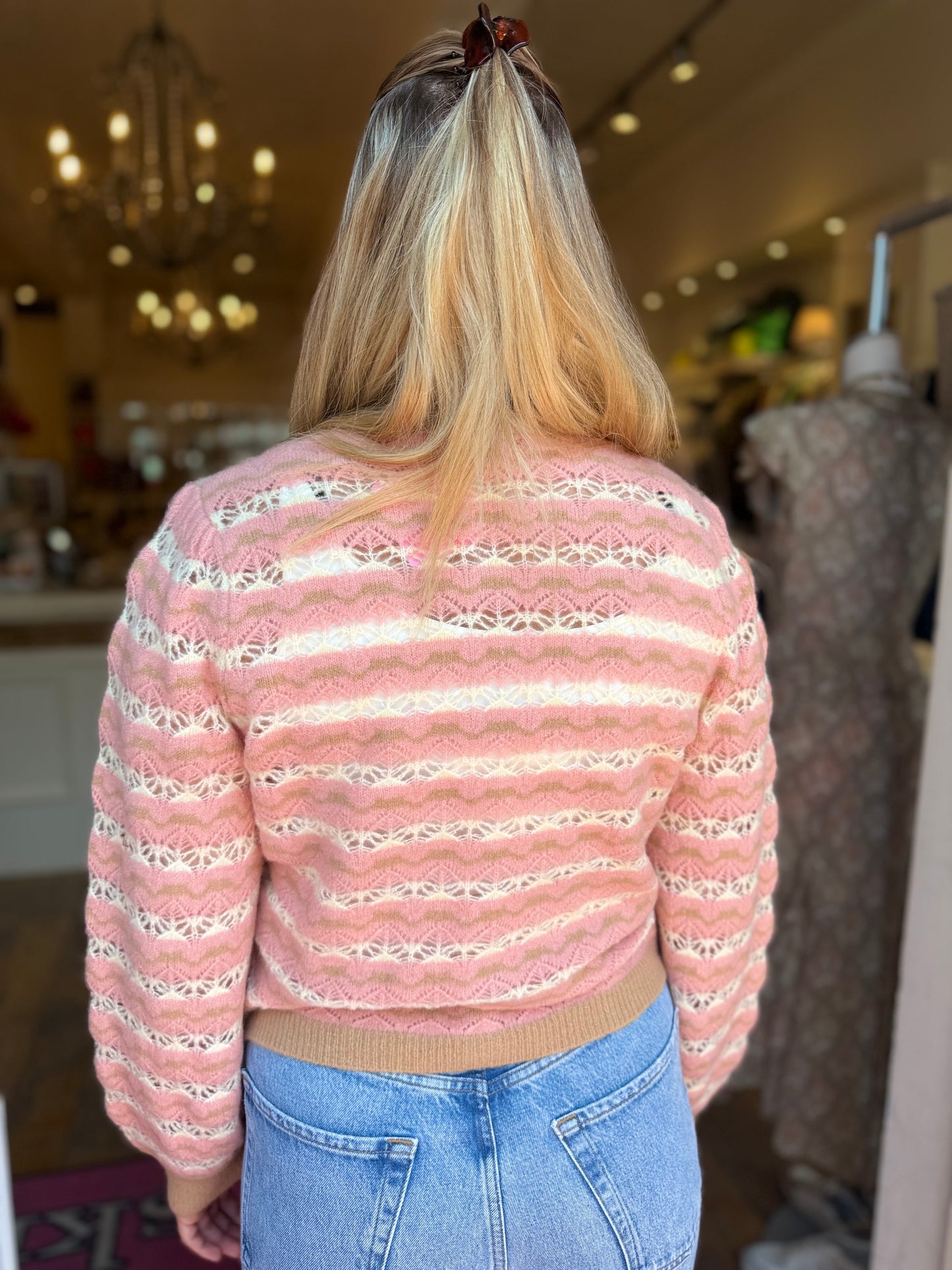 MR L/S Striped Cardigan