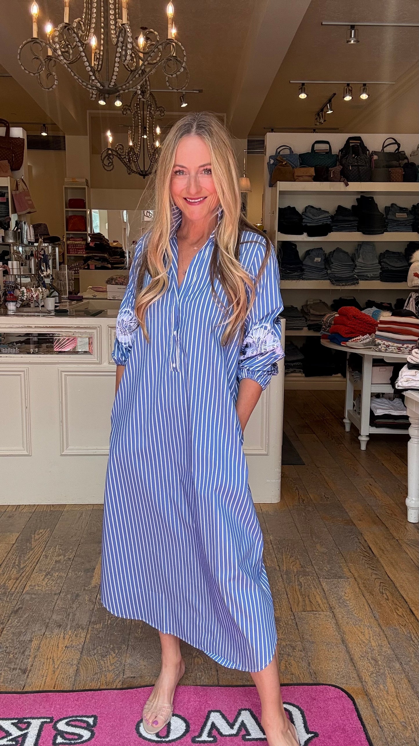 Caliban Stripe Midi Dress