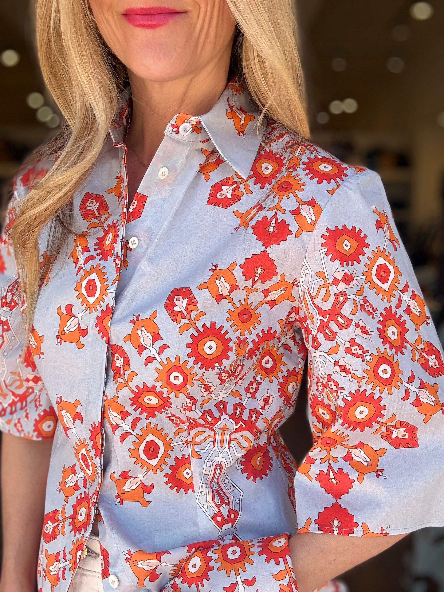 Le Sarte Geo Print Shirt