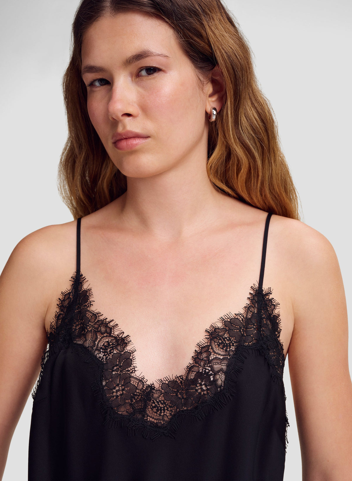 ALC Annabelle Top in Black, alternate view on model