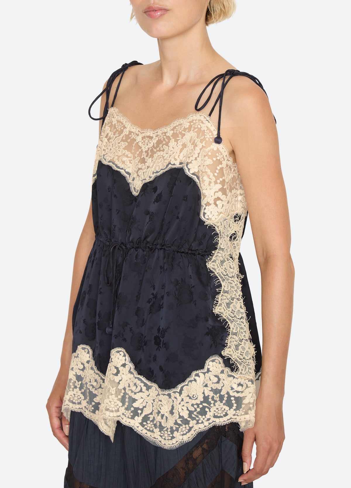Sea NYC Shay Camisole in Navy - detail