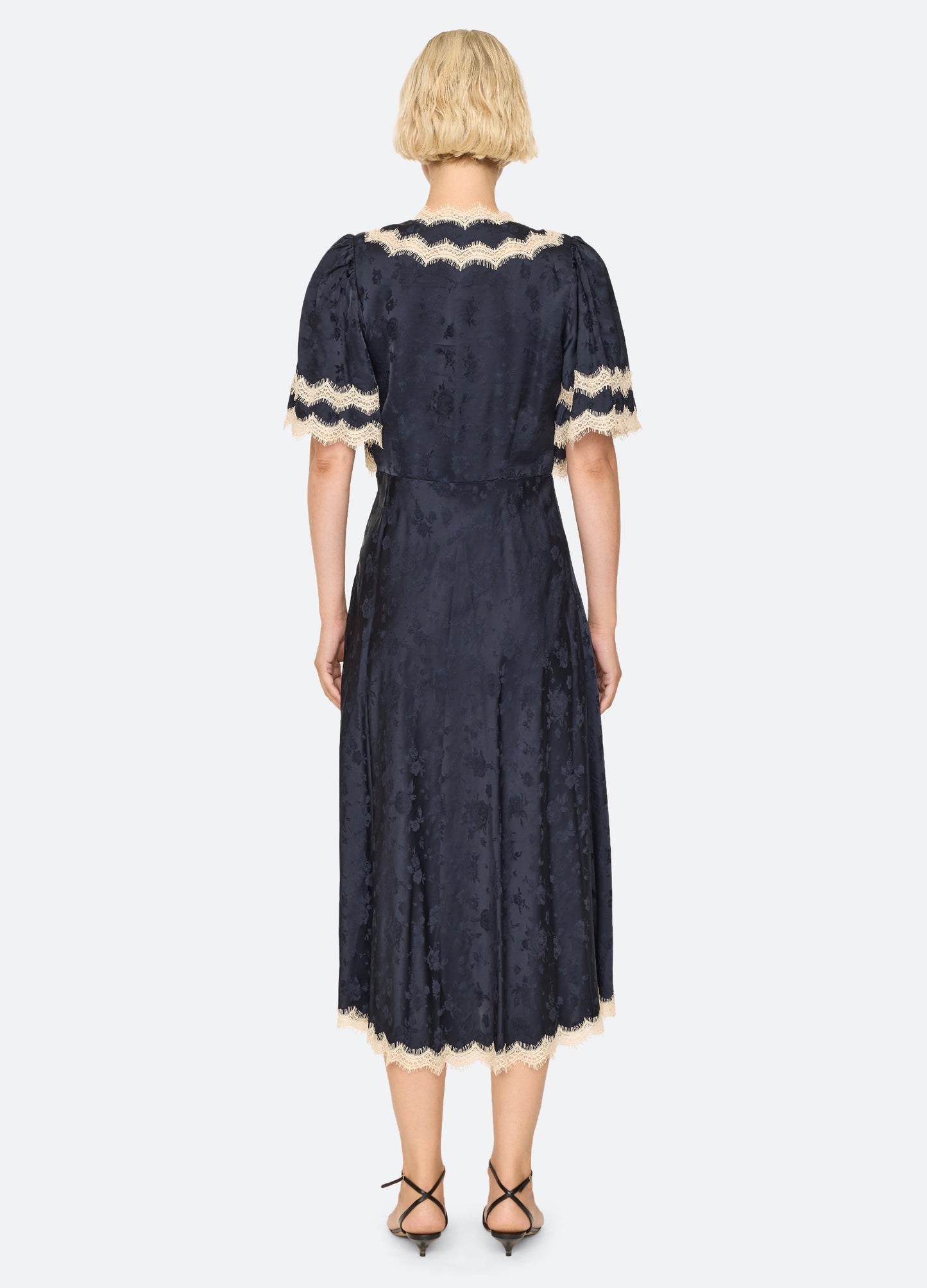 Sea NYC Shay Dress in Navy, back view