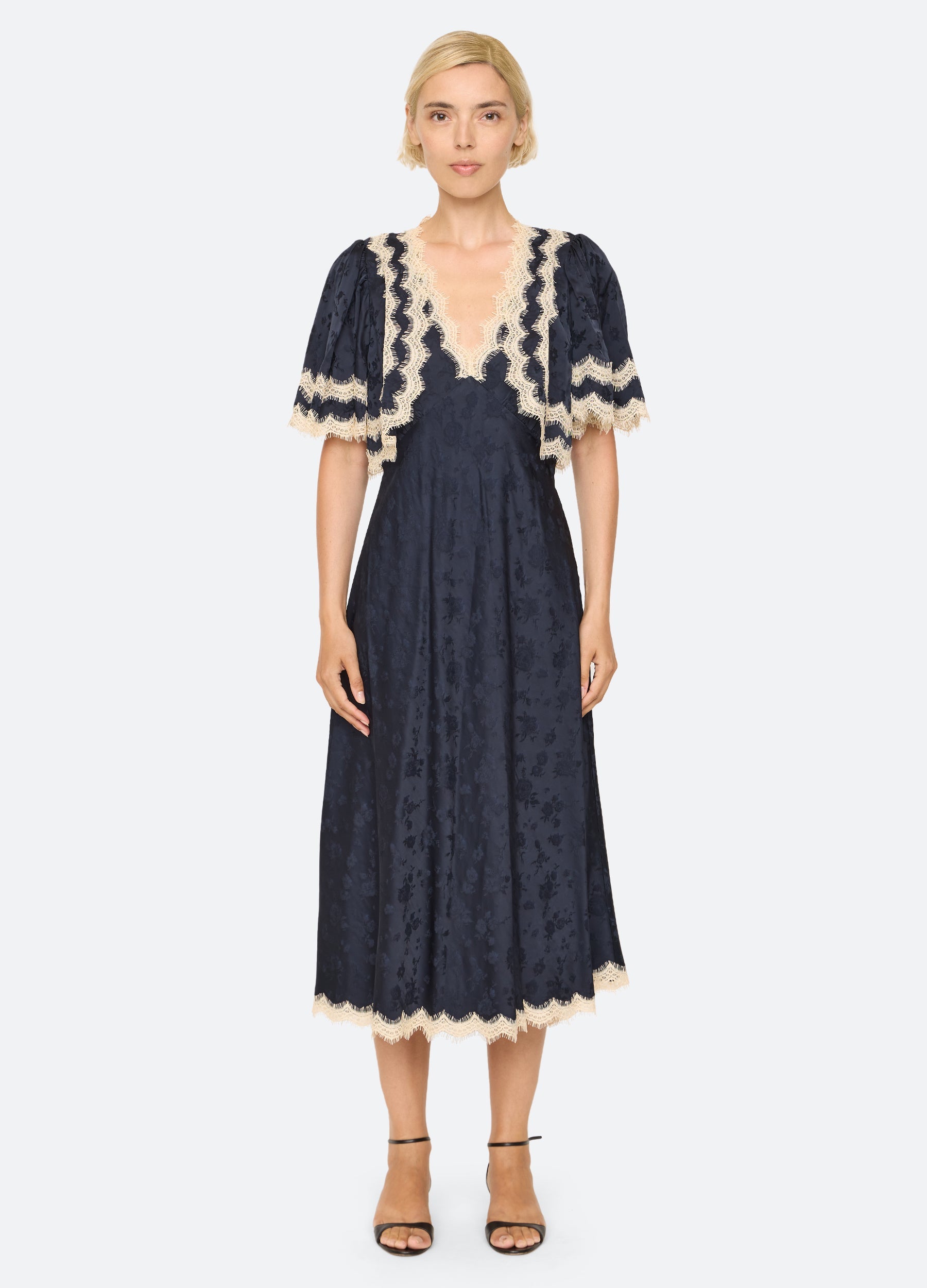 Sea NYC Shay Dress in Navy, front view