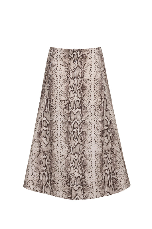 Cara Cara Aisha Skirt in Classic Snake Grey, front view