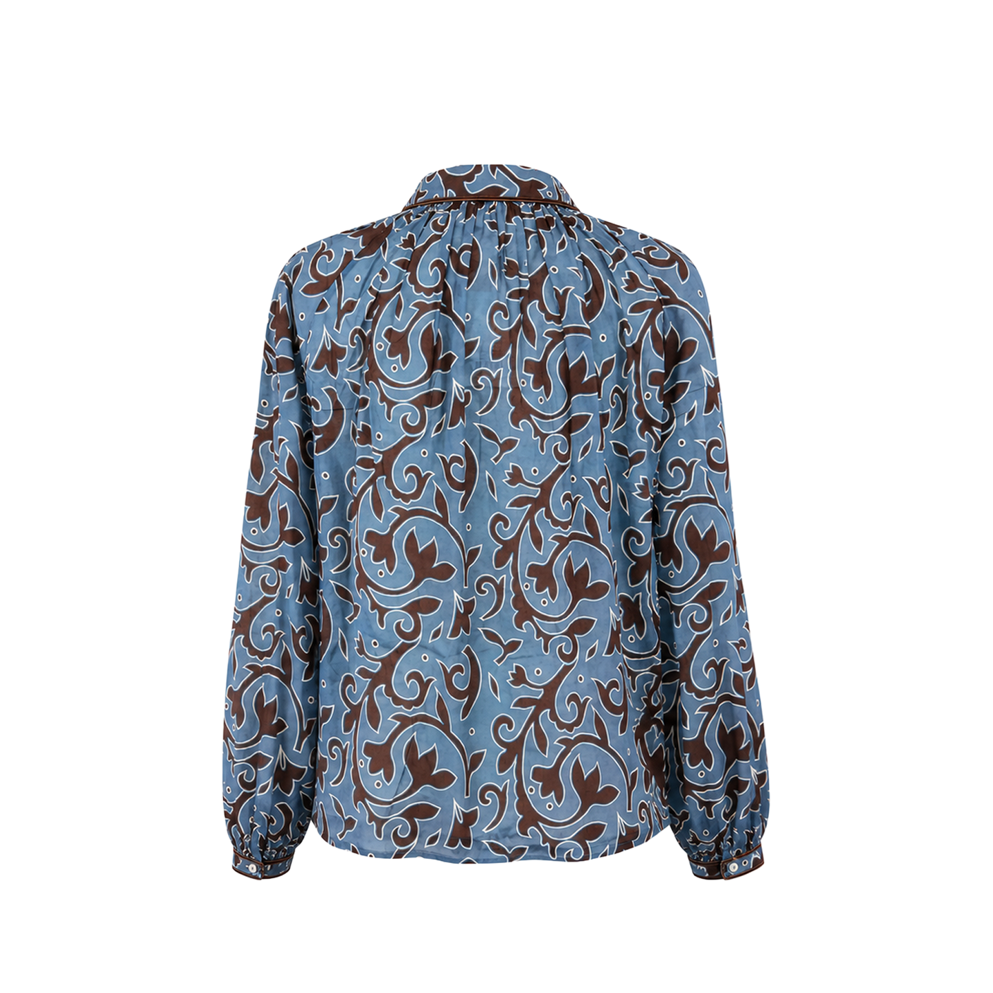 Carolina K Alice Top in Autumn Vine Blue, back view