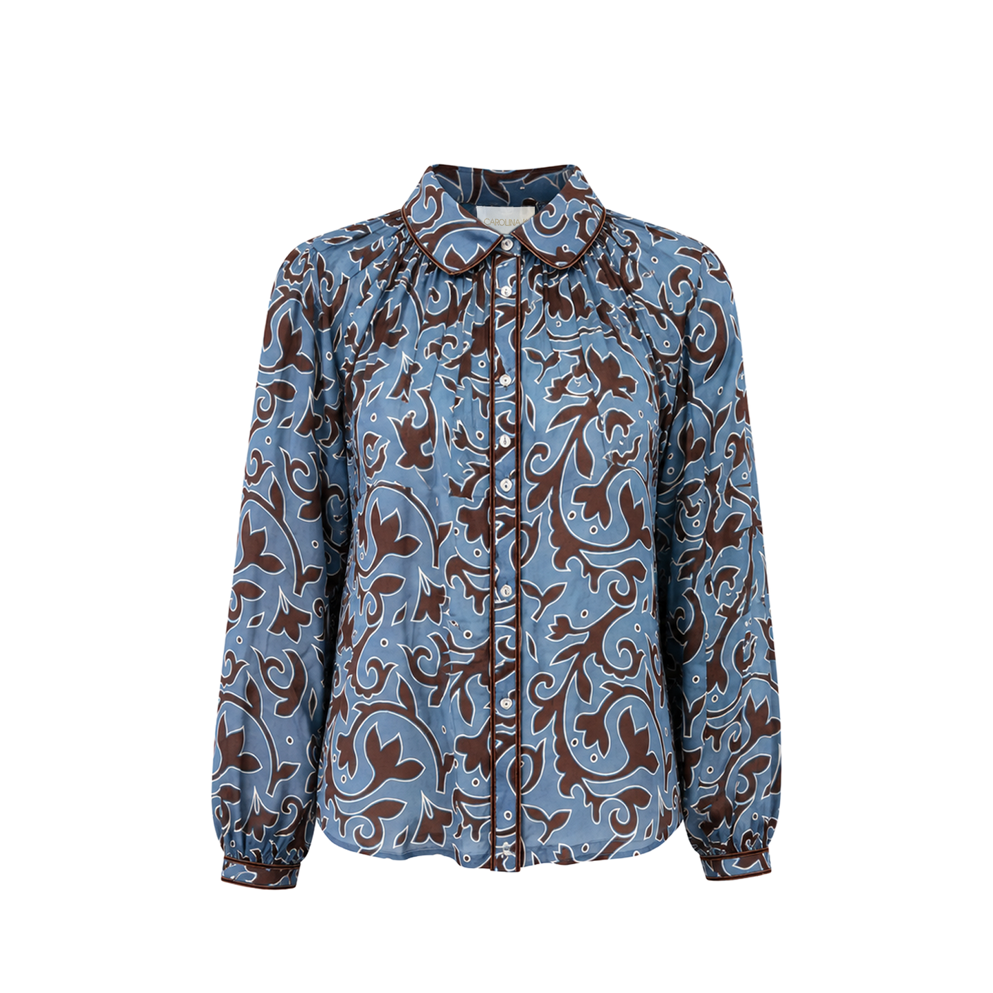 Carolina K Alice Top in Autumn Vine Blue, front view