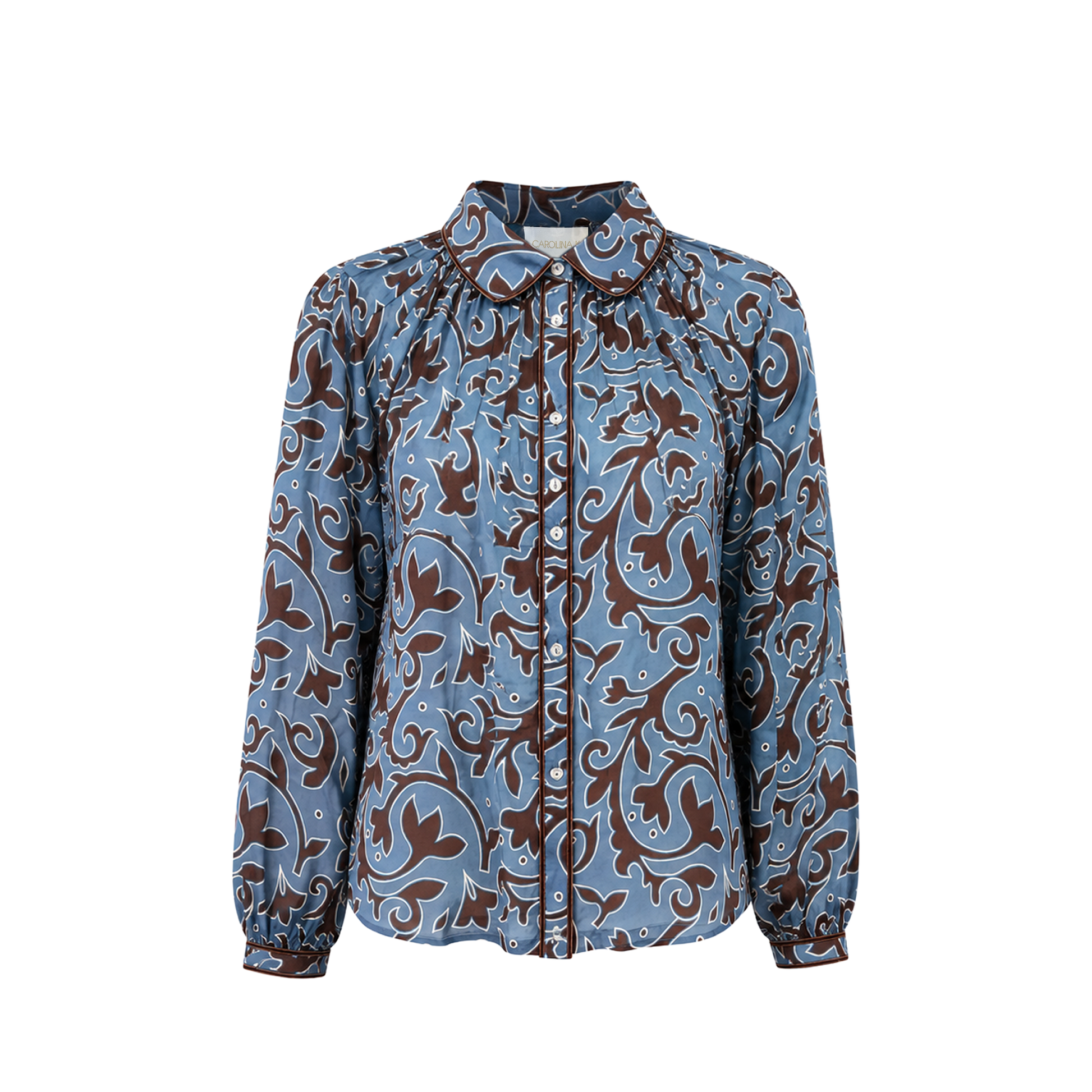 Carolina K Alice Top in Autumn Vine Blue, front view