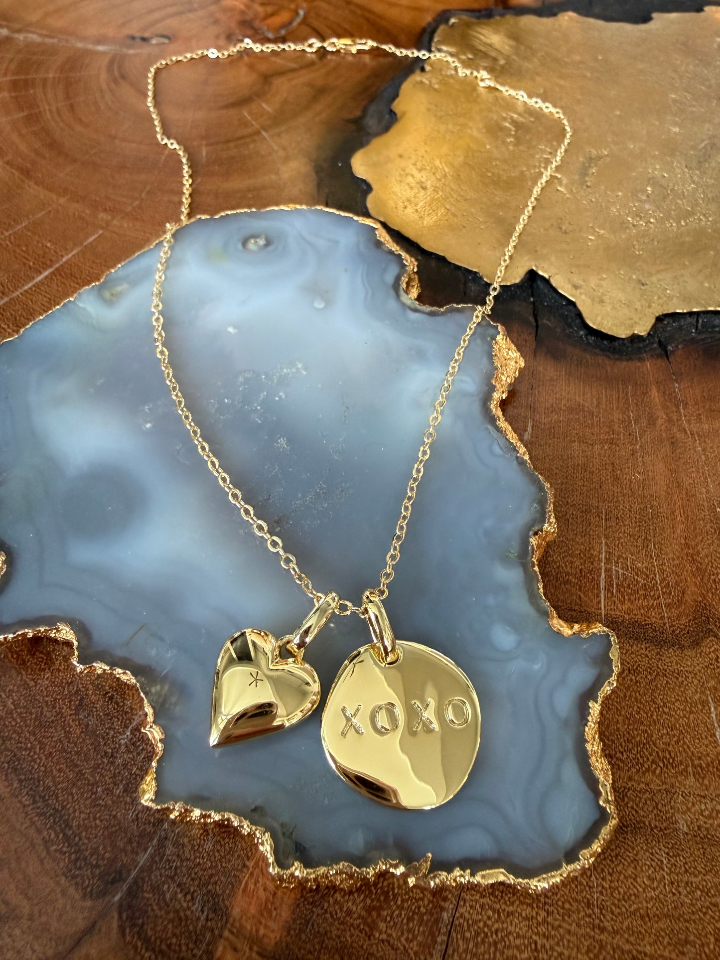 Lauren Amble Heart XO Charm Cluster Necklace