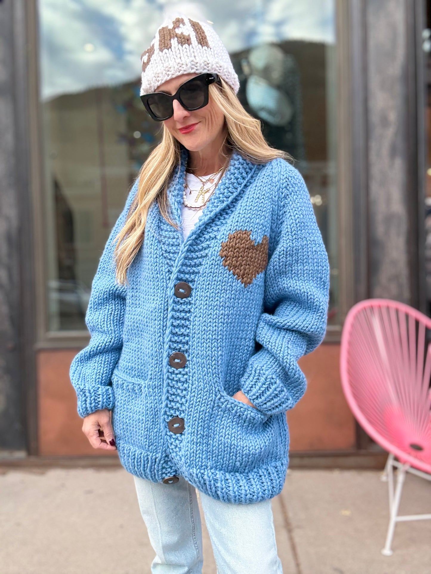 GOGO Long Heart Cardigan