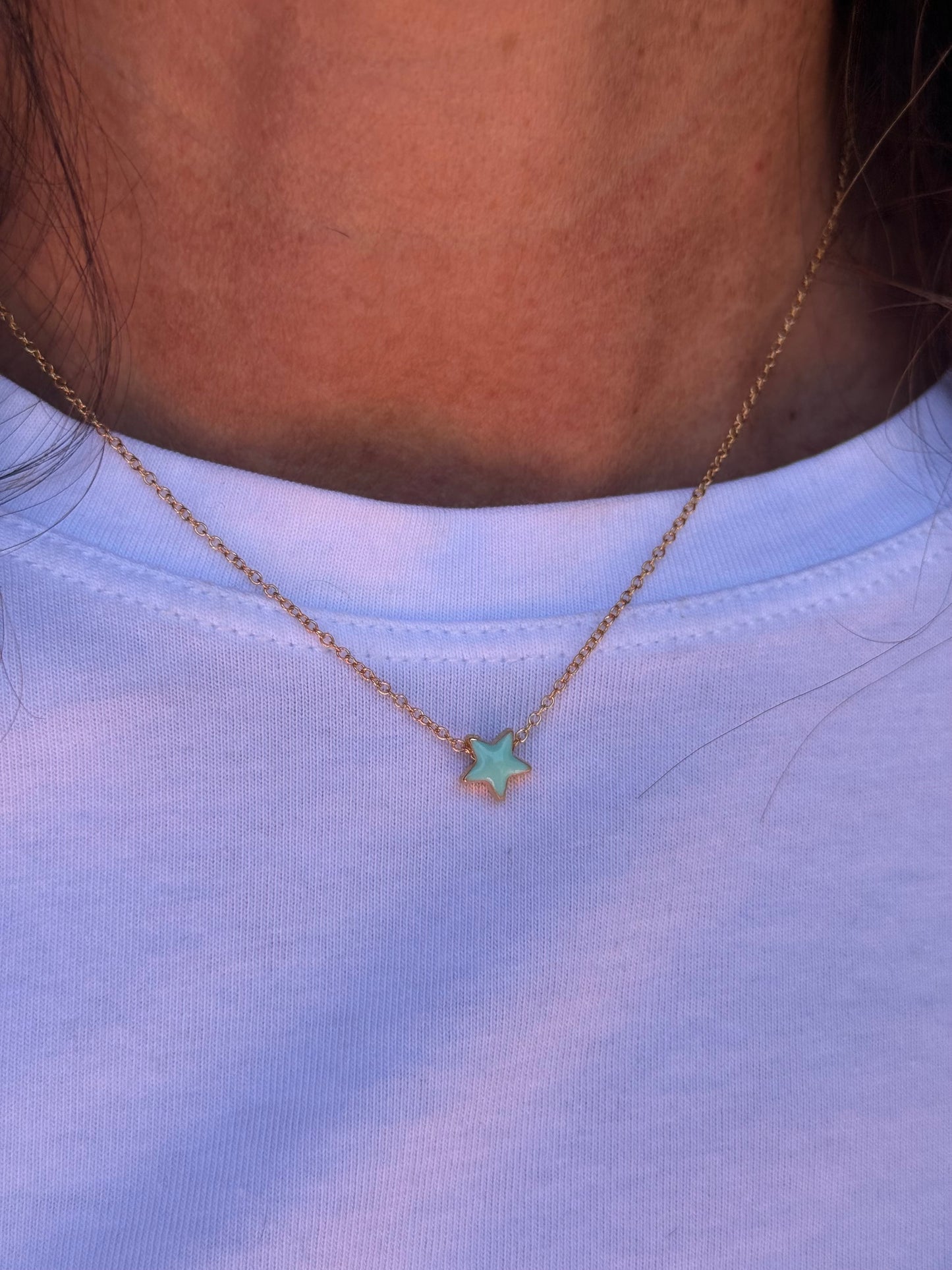 Ruby & Violet Enamel Star Necklace