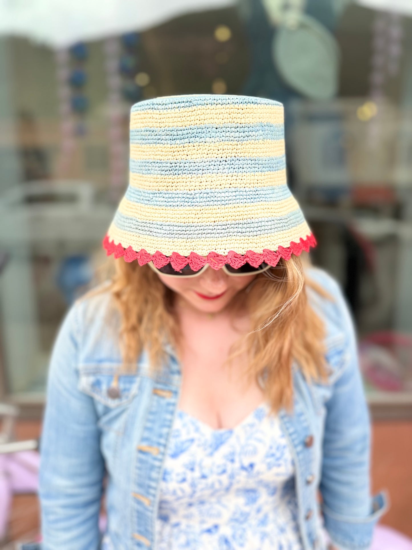 Rachol Striped Scallop Hat